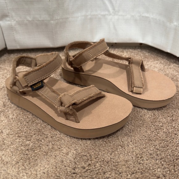 Teva Shoes - Teva Tan Platform Strappy Sandals